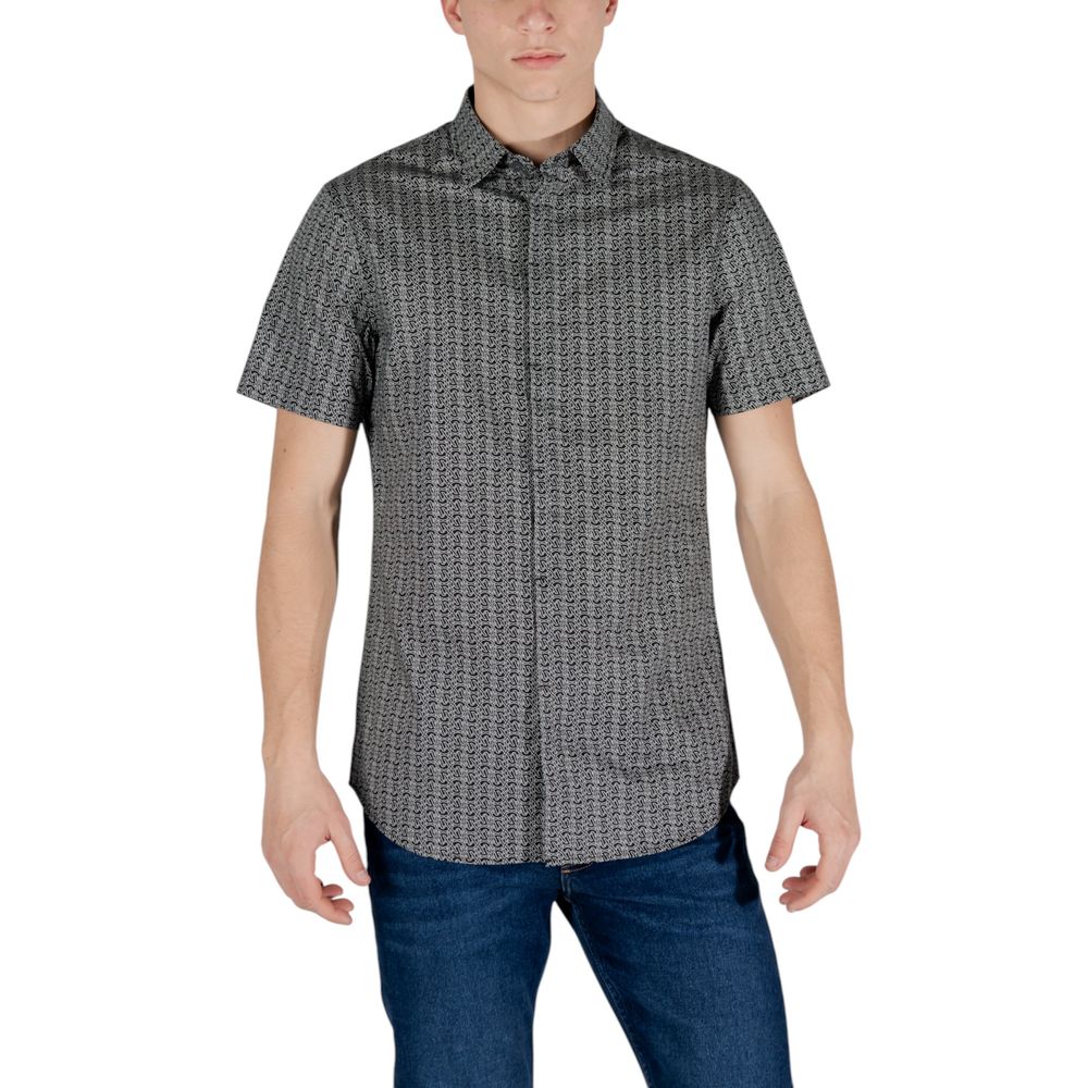 Armani Exchange Black Cotton Shortsleeve Shirt | Regal Royce
