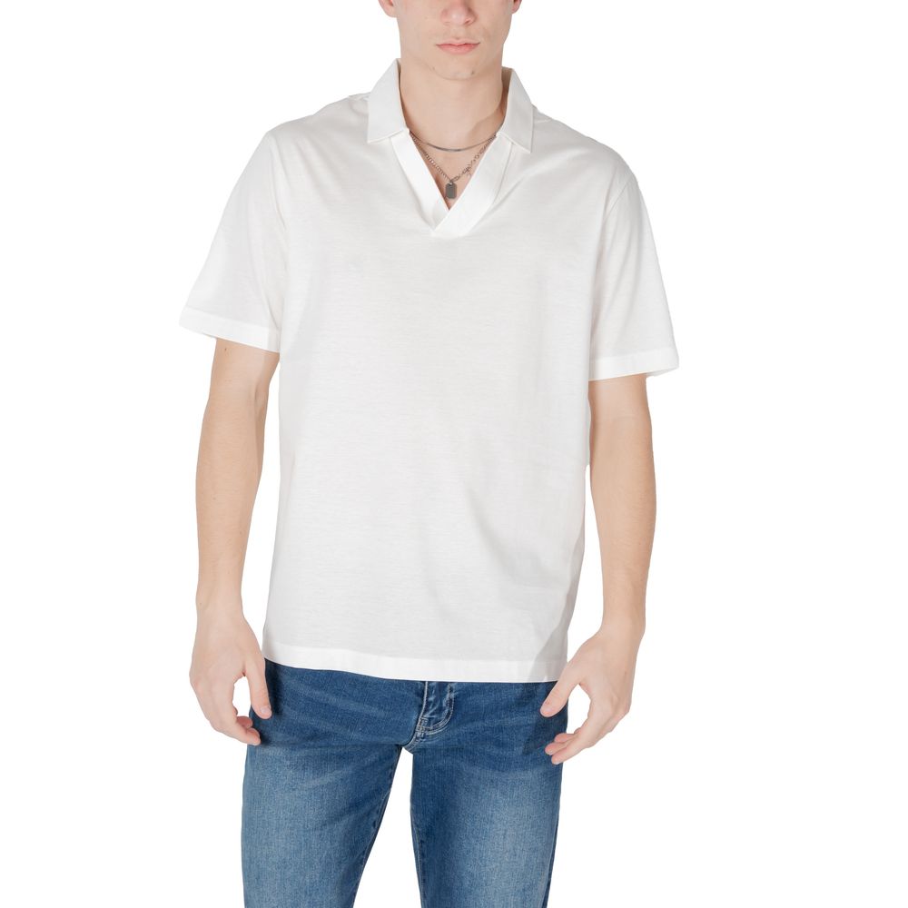 Armani Exchange White Cotton Polo Shirt | Regal Royce