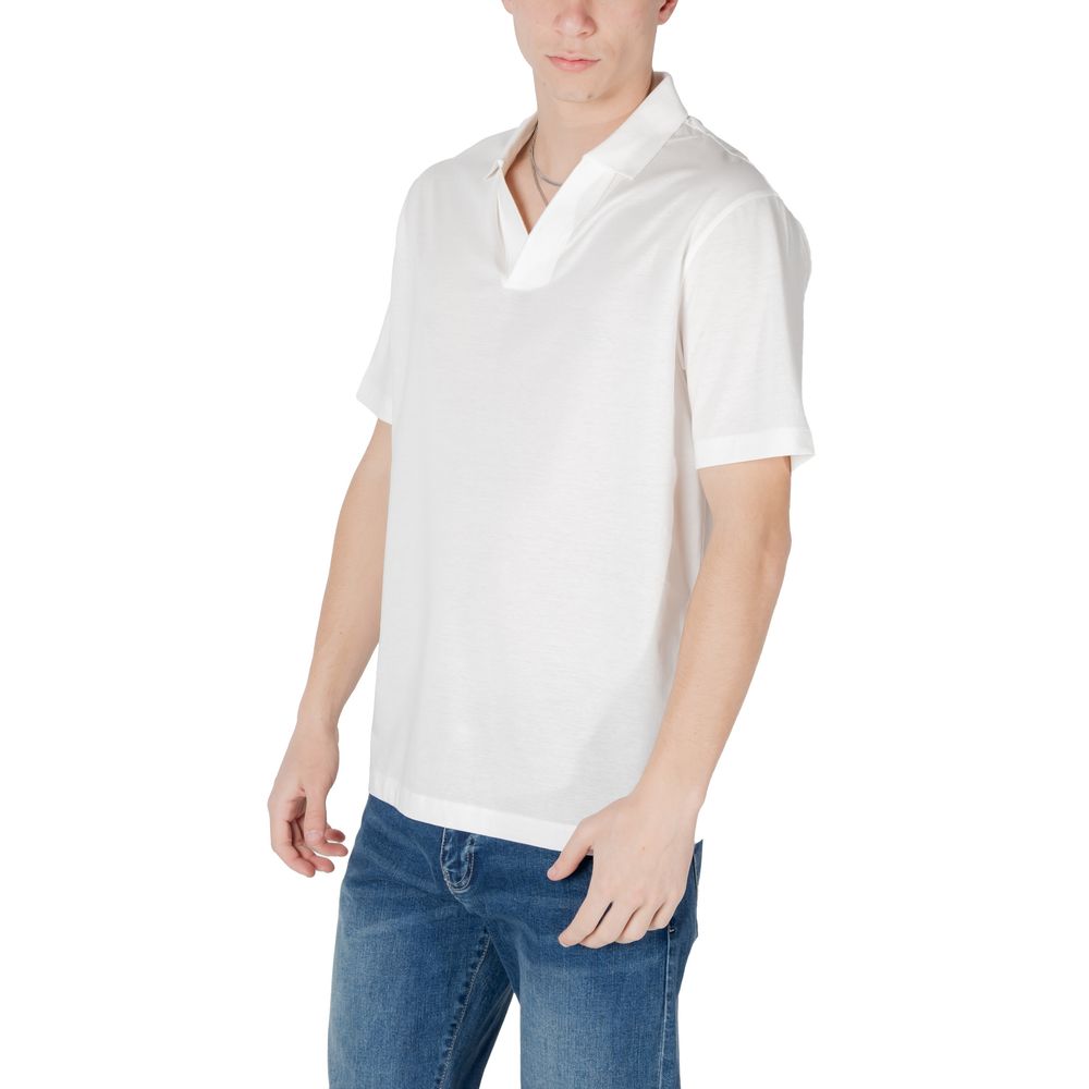 Armani Exchange White Cotton Polo Shirt | Regal Royce