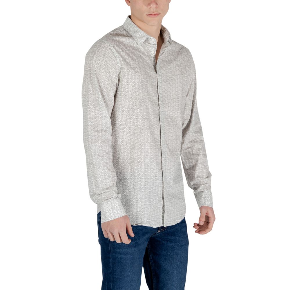 Armani Exchange Cream Cotton Pattern Shirt | Regal Royce