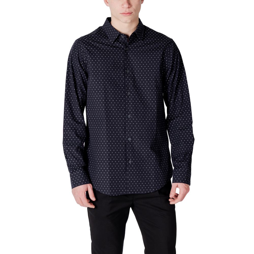Armani Exchange Blue Cotton Pattern Shirt | Regal Royce