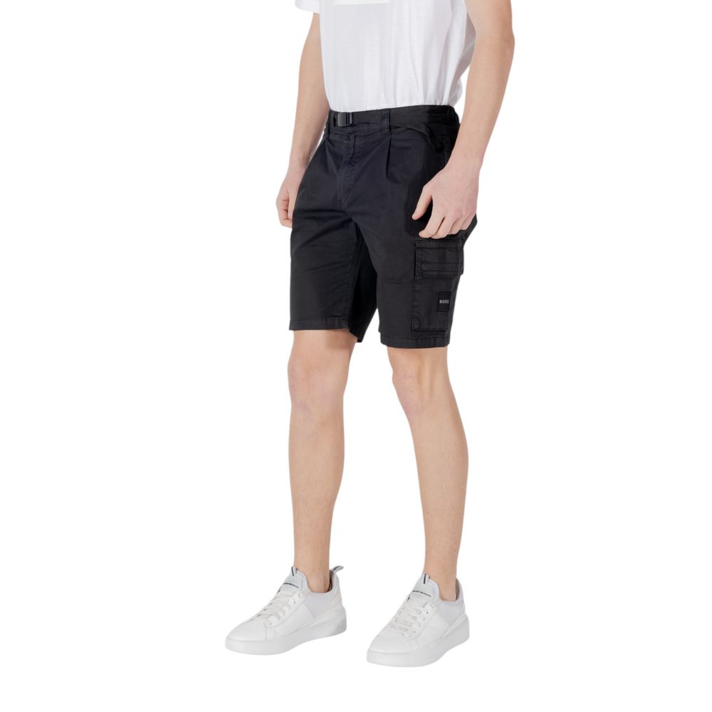 Hugo Boss Black Cotton Bermuda Shorts | Regal Royce