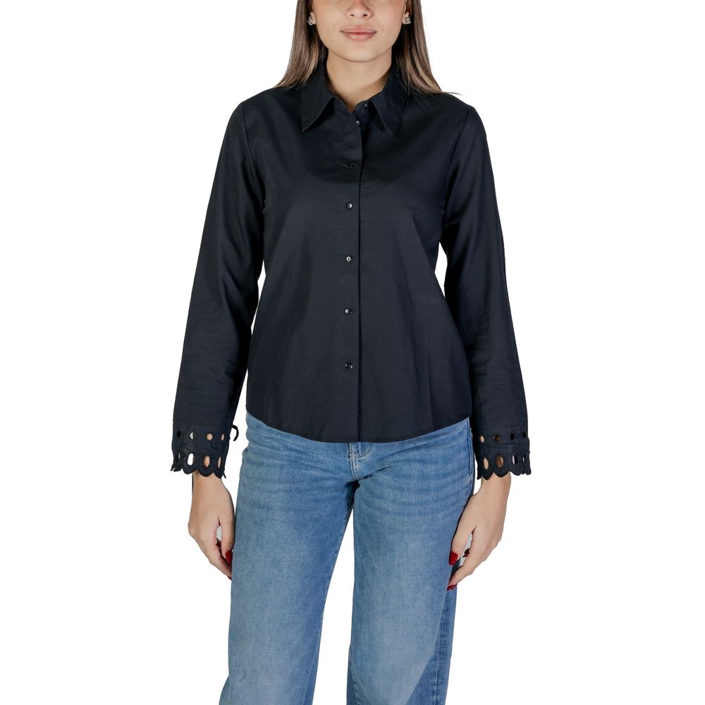 Jacqueline De Yong Black Cotton Blouse | Regal Royce