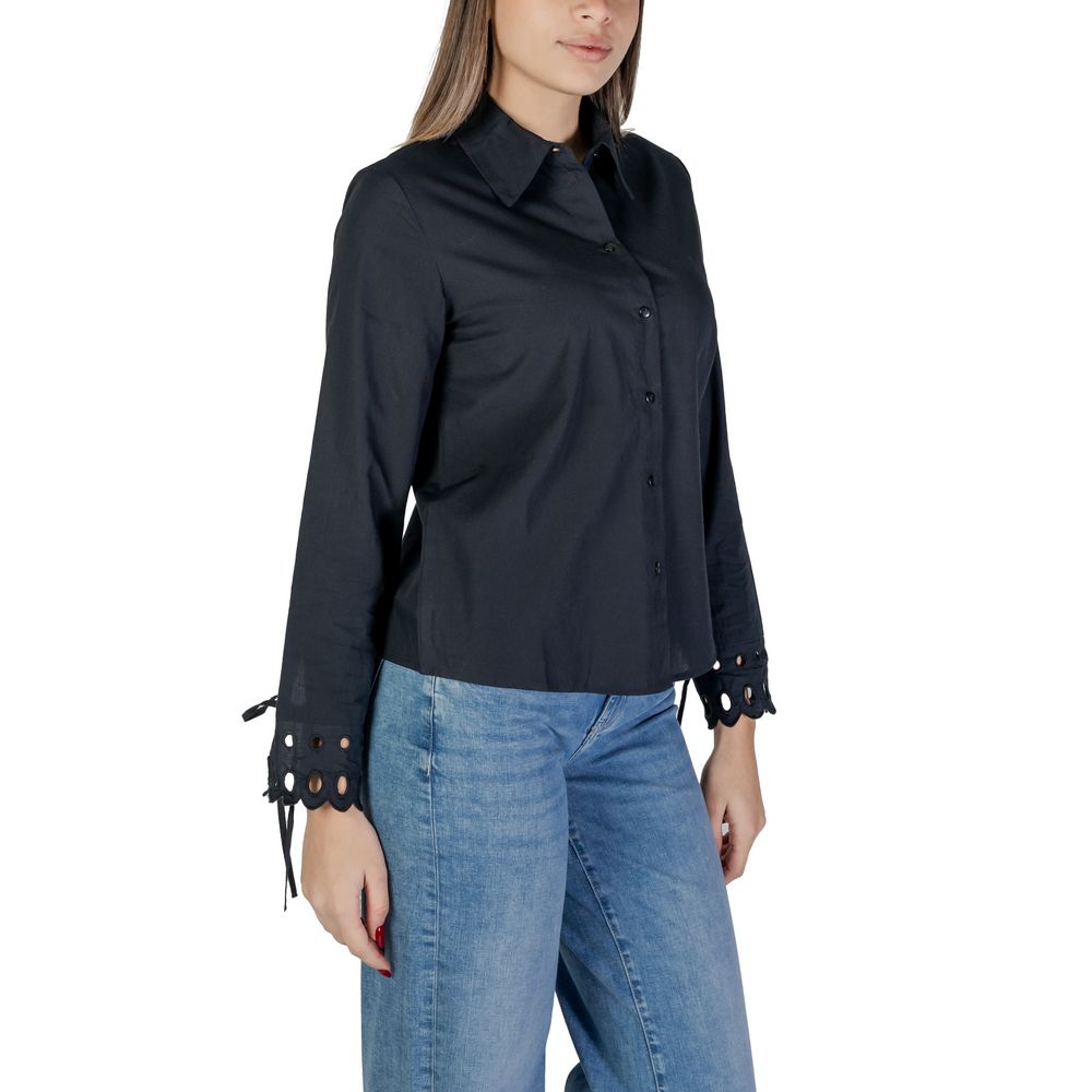Jacqueline De Yong Black Cotton Blouse | Regal Royce