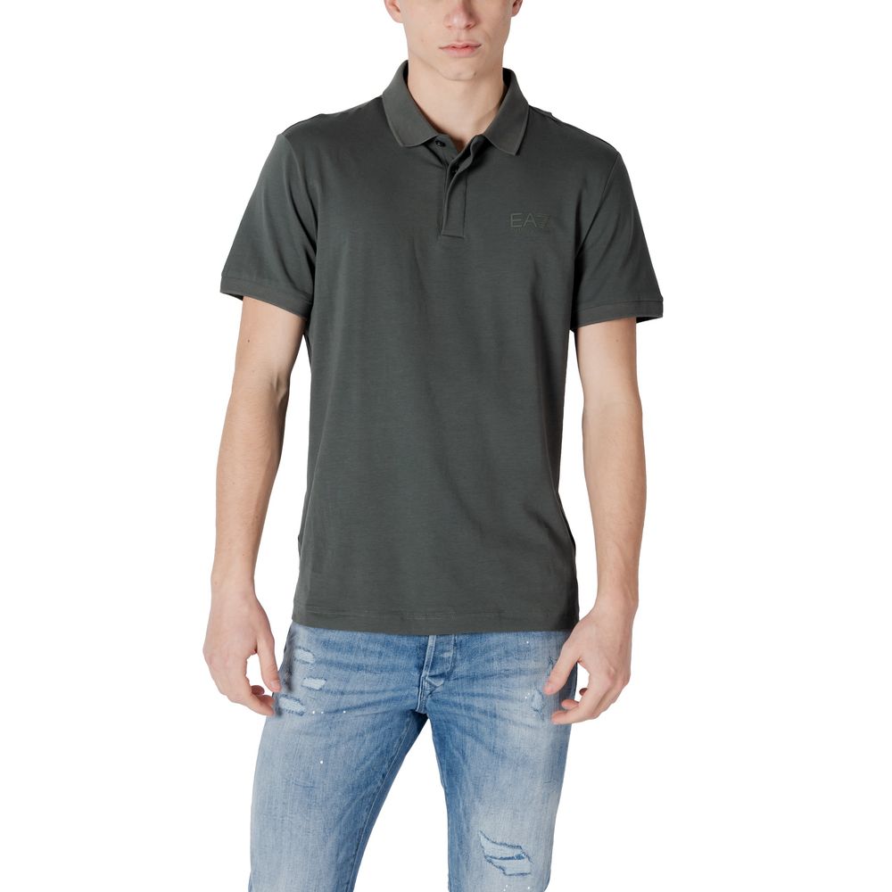EA7 Emporio Armani Green Cotton Polo Shirt | Regal Royce