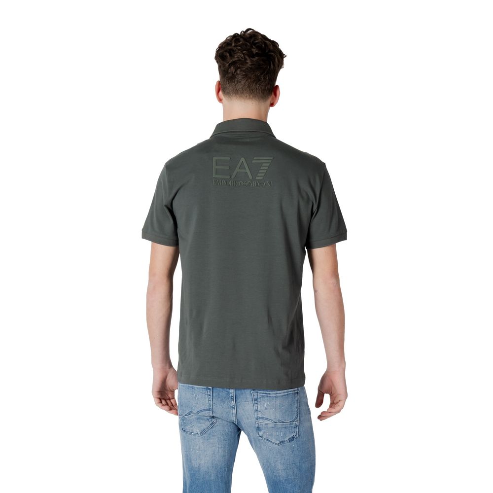 EA7 Emporio Armani Green Cotton Polo Shirt | Regal Royce