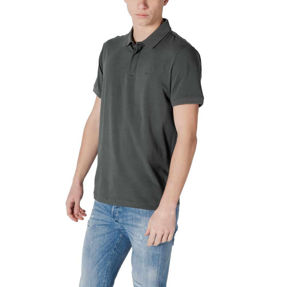 EA7 Emporio Armani Green Cotton Polo Shirt | Regal Royce