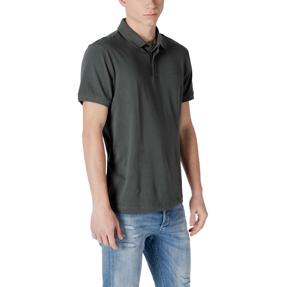 EA7 Emporio Armani Green Cotton Polo Shirt | Regal Royce