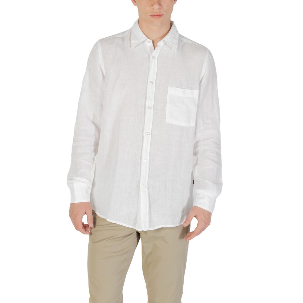 Hugo Boss White Linen Dress Shirt | Regal Royce