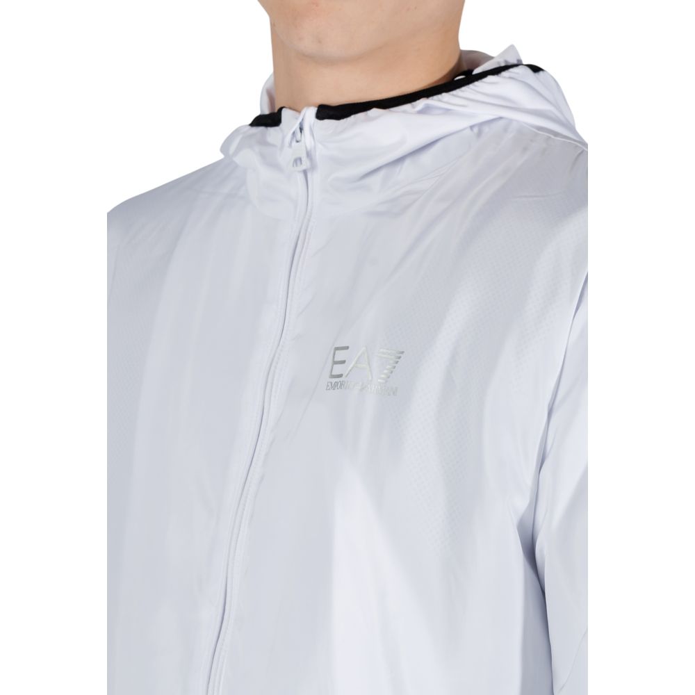EA7 Emporio Armani White Polyester Shell Jacket | Regal Royce