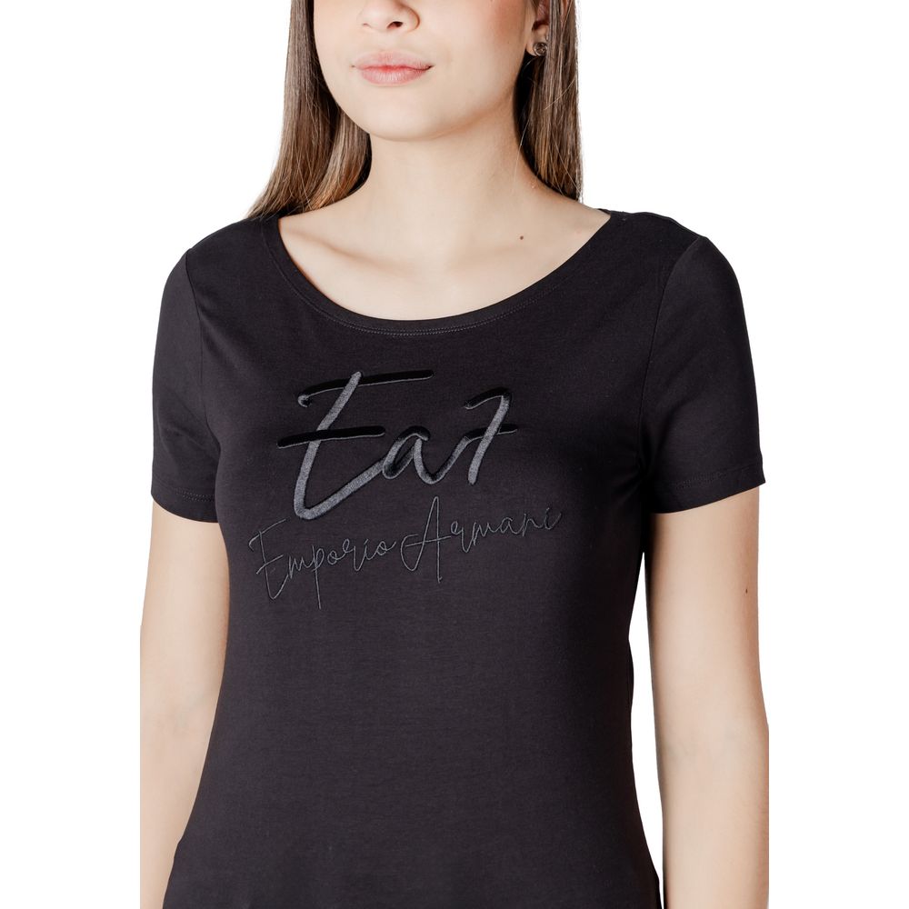 EA7 Emporio Armani Black Cotton T-Shirt | Regal Royce