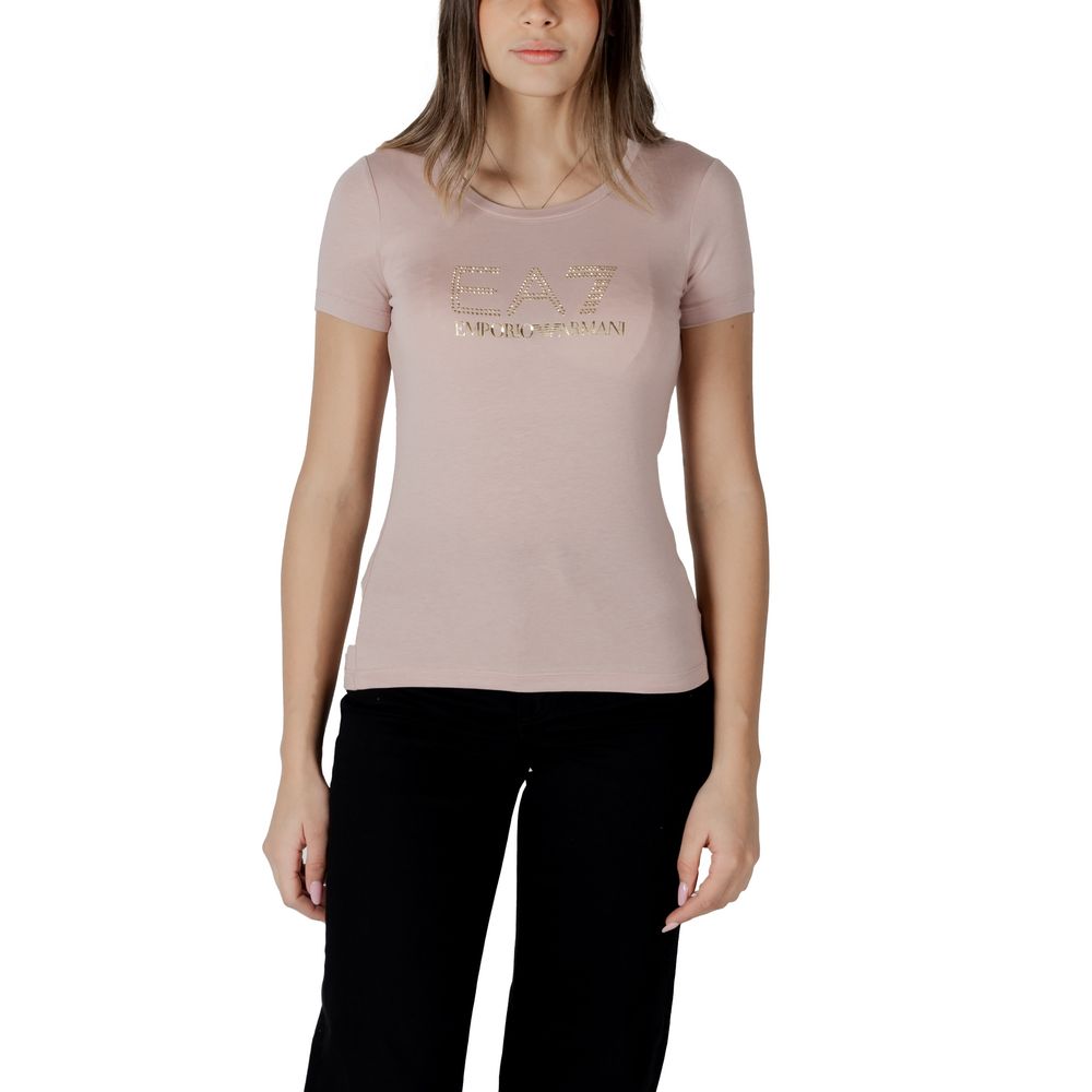 EA7 Emporio Armani Pink Modal T-Shirt | Regal Royce