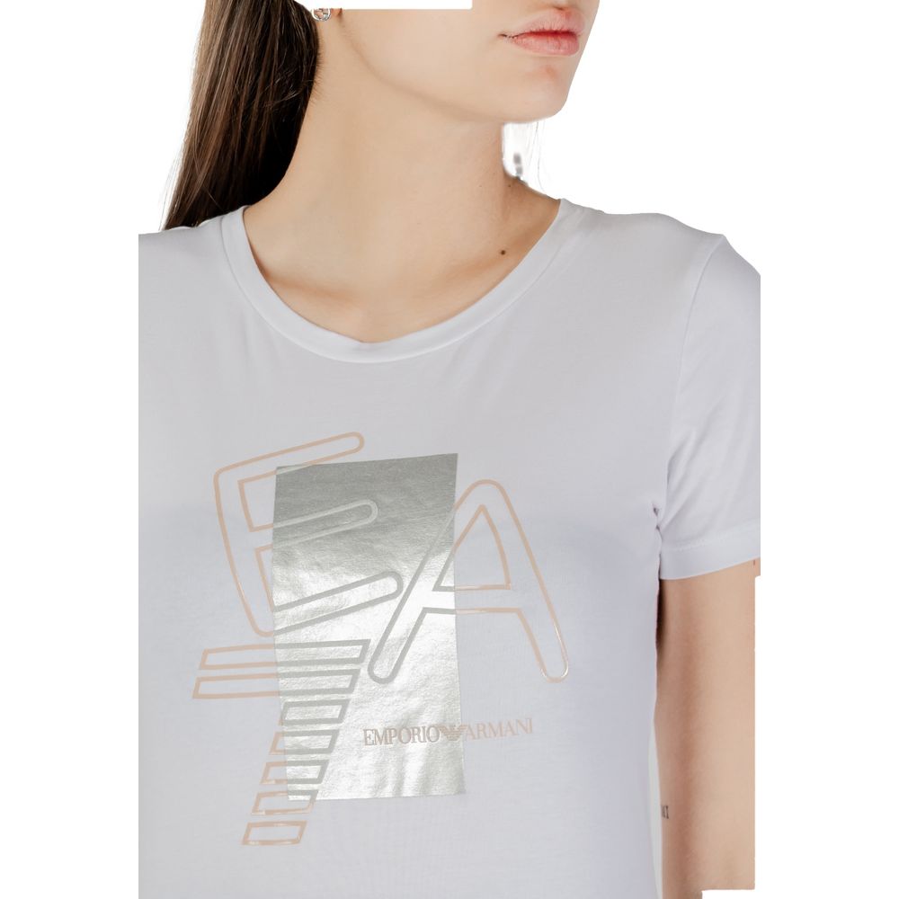 EA7 Emporio Armani White Cotton T-Shirt | Regal Royce
