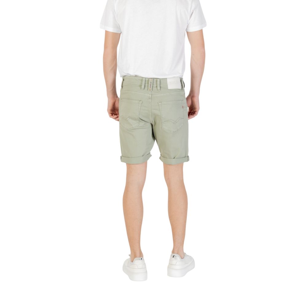 Replay Green Cotton Bermuda Shorts | Regal Royce