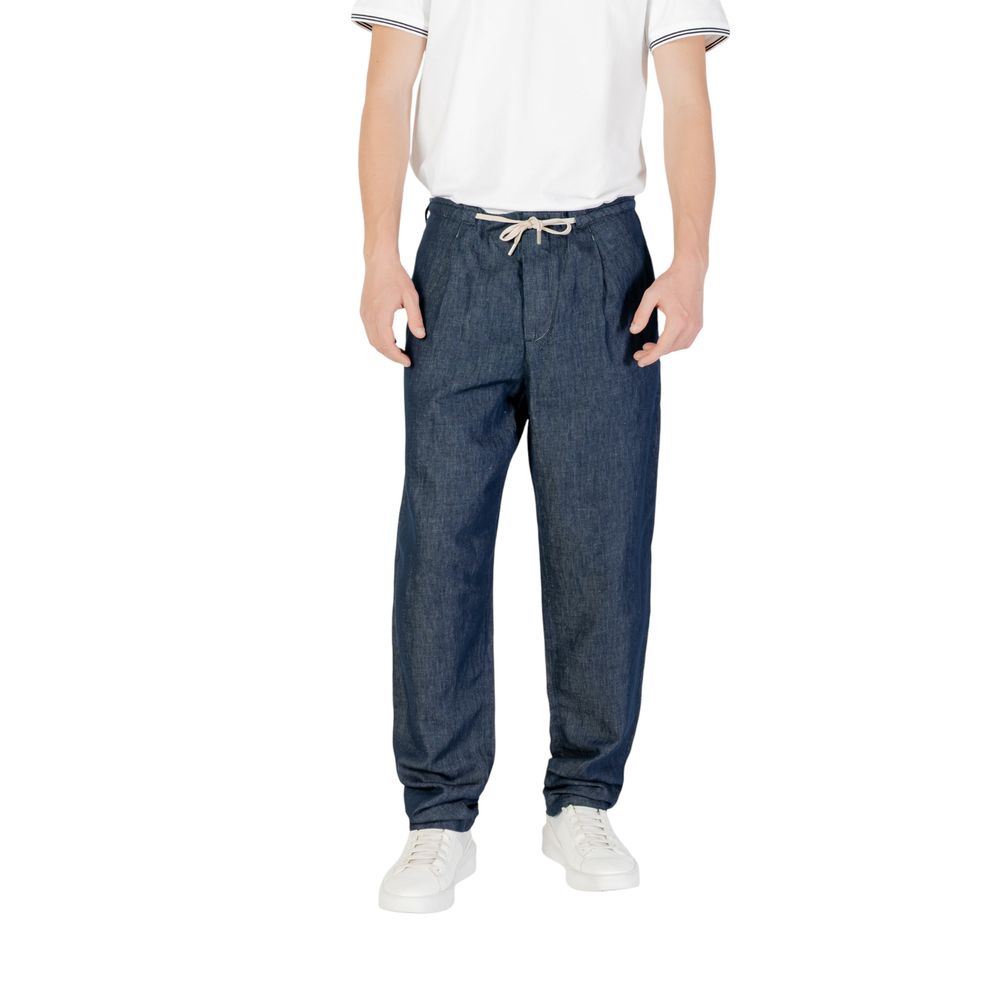 Replay Blue Cotton Casual Pants | Regal Royce