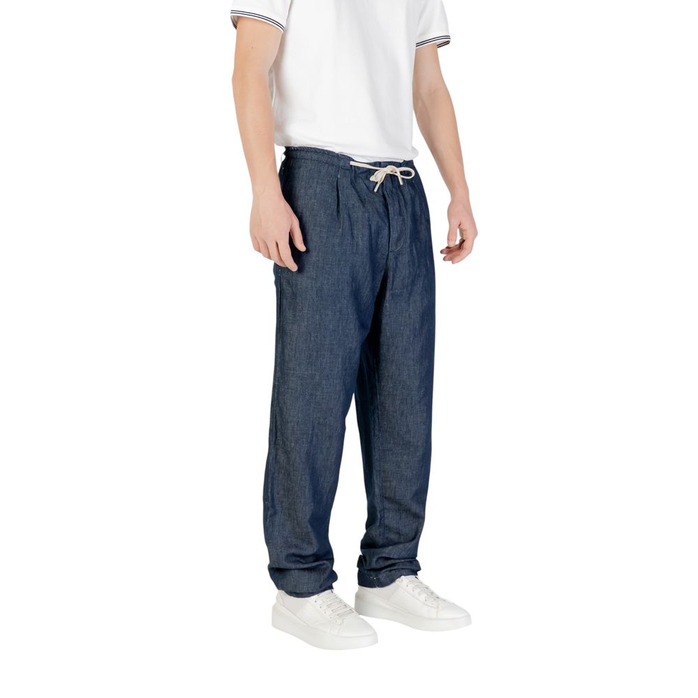 Replay Blue Cotton Casual Pants | Regal Royce