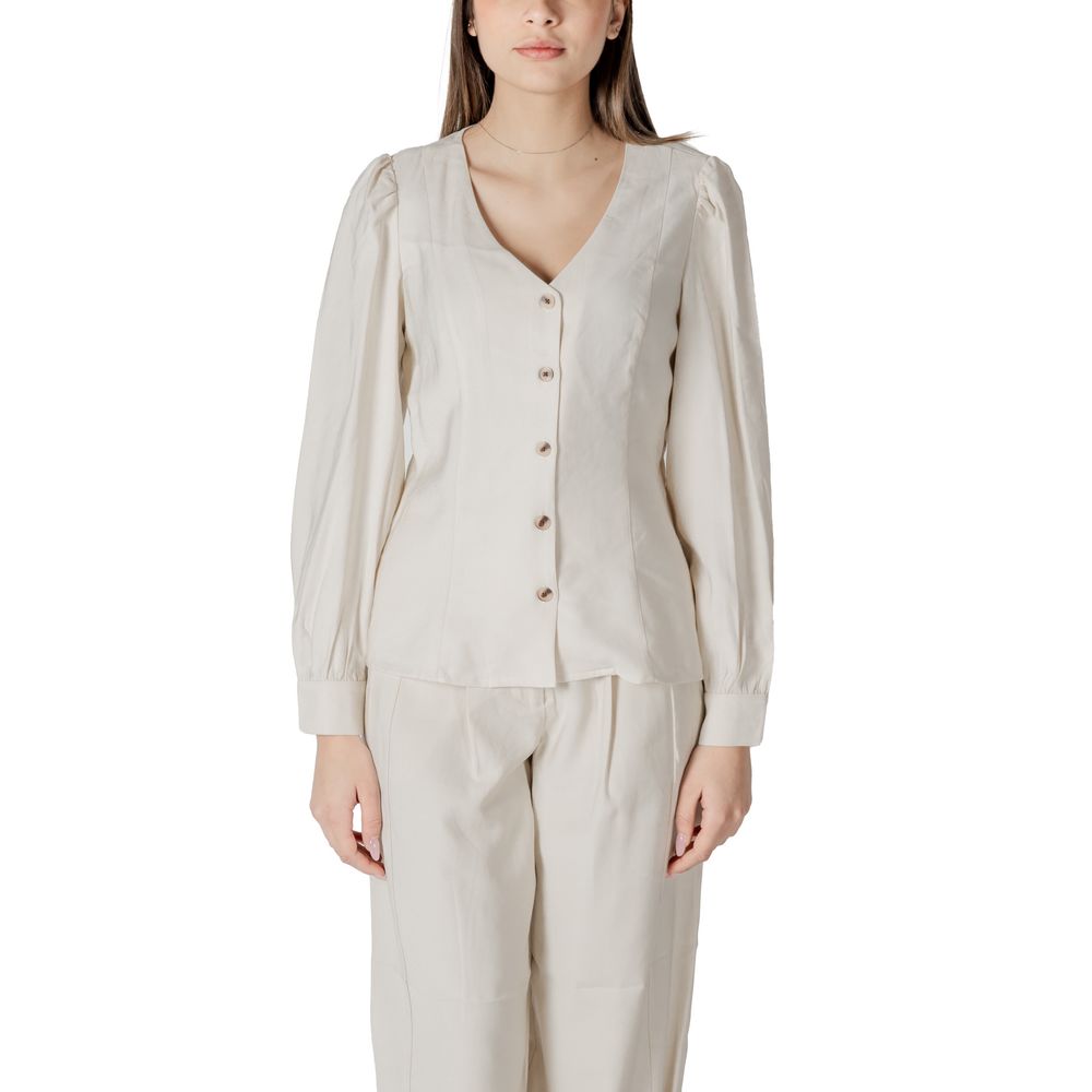 Vila Clothes Beige Viscose Top | Regal Royce