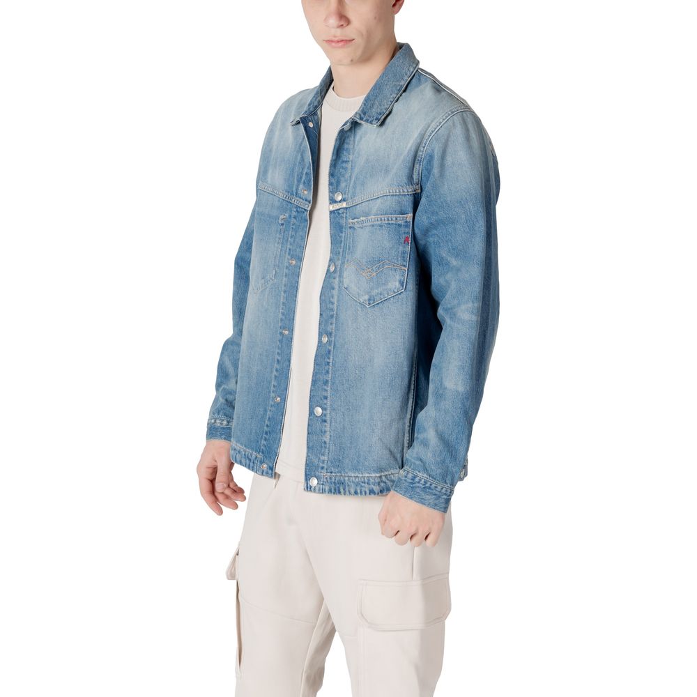Replay Light Blue Cotton Denim Jacket | Regal Royce
