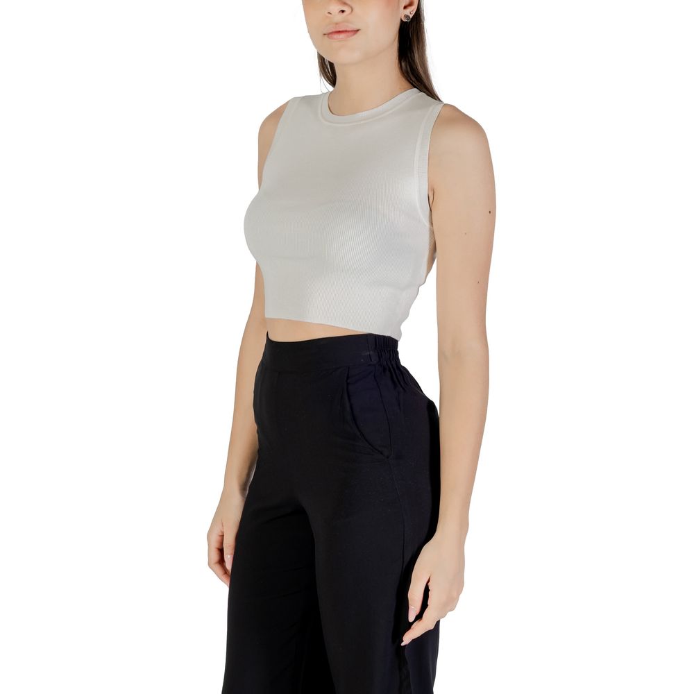 Jacqueline De Yong White Viscose Tank Tops | Regal Royce