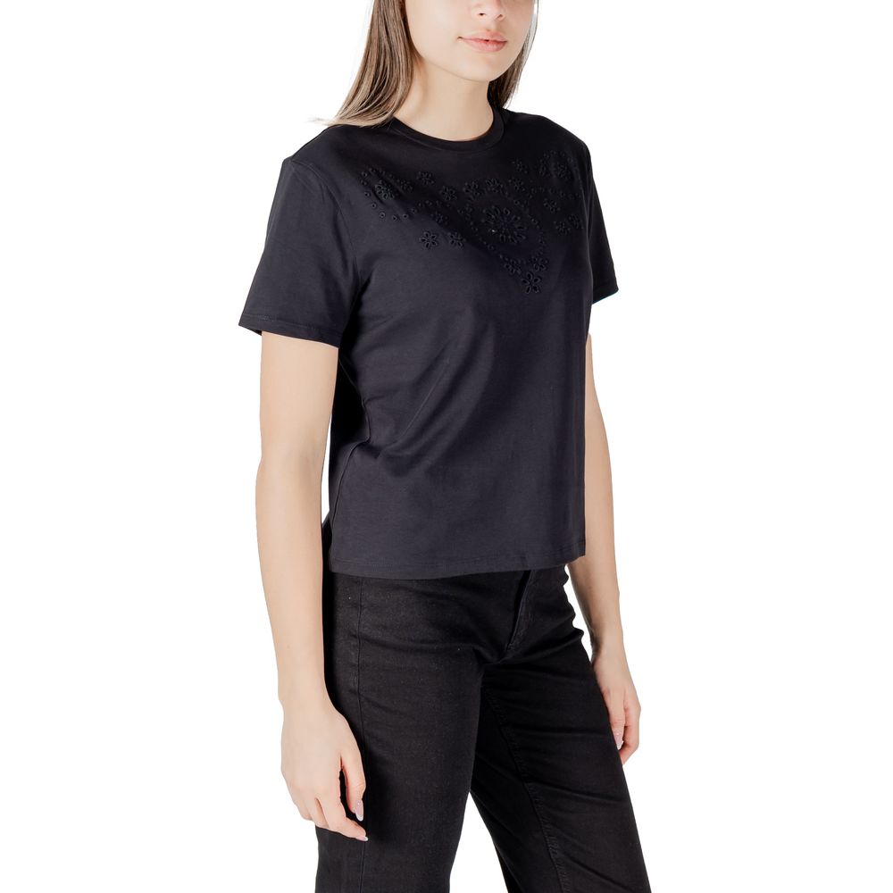 Jacqueline De Yong Black Cotton T-Shirt | Regal Royce