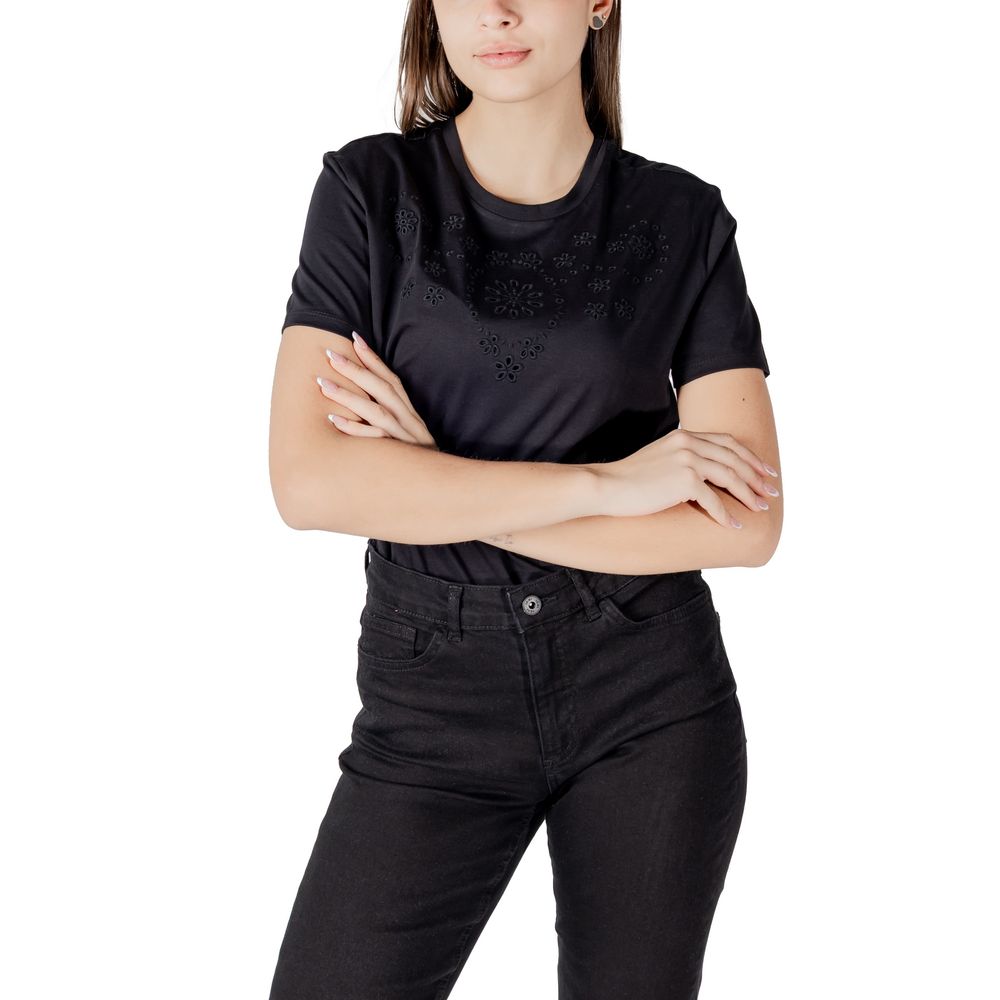 Jacqueline De Yong Black Cotton T-Shirt | Regal Royce