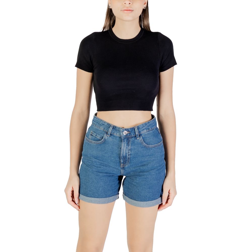 Jacqueline De Yong Black Viscose T-Shirt | Regal Royce