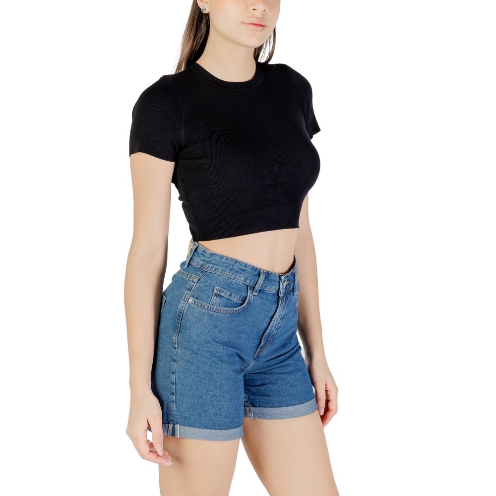 Jacqueline De Yong Black Viscose T-Shirt | Regal Royce