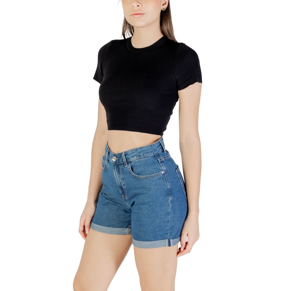 Jacqueline De Yong Black Viscose T-Shirt | Regal Royce