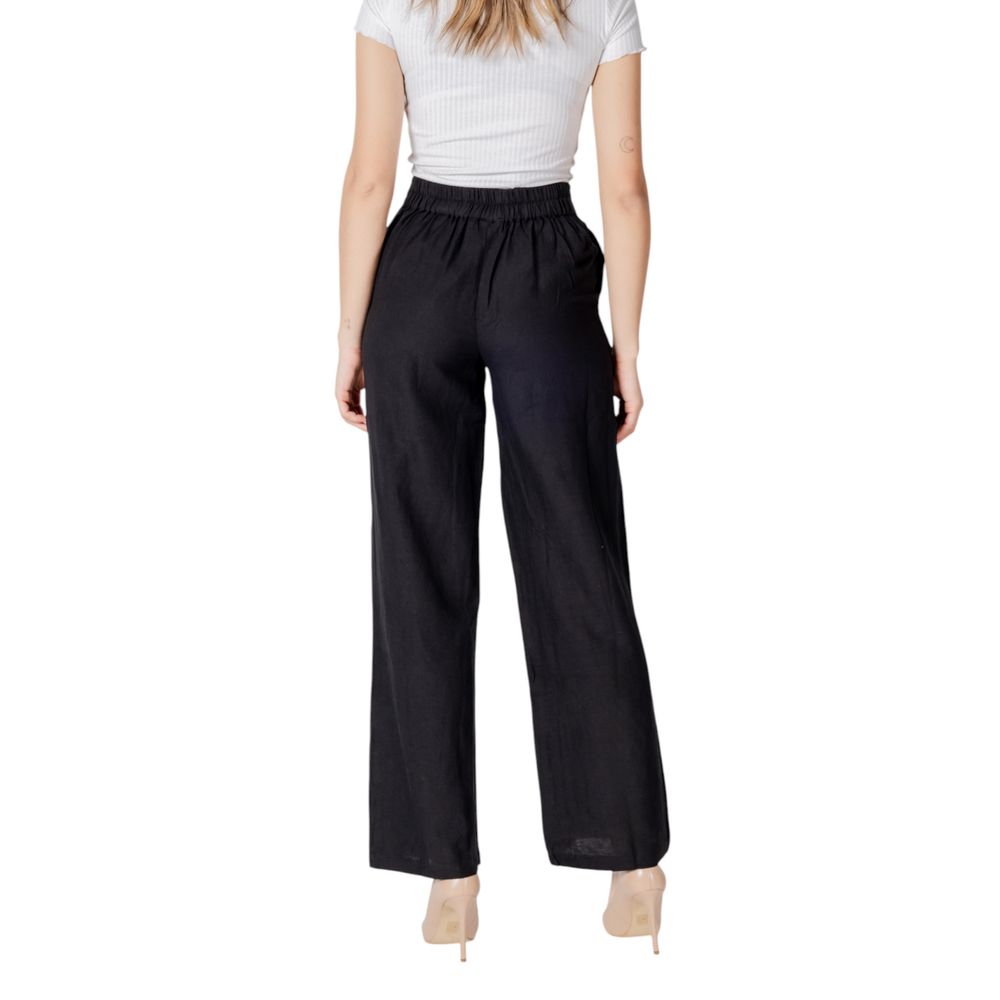 Vila Clothes Black Viscose Flared Pants | Regal Royce