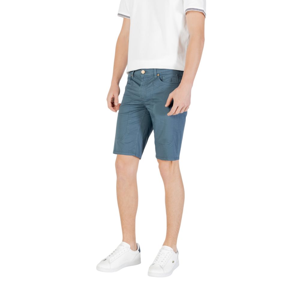 Jeckerson Blue Cotton Bermuda Shorts | Regal Royce