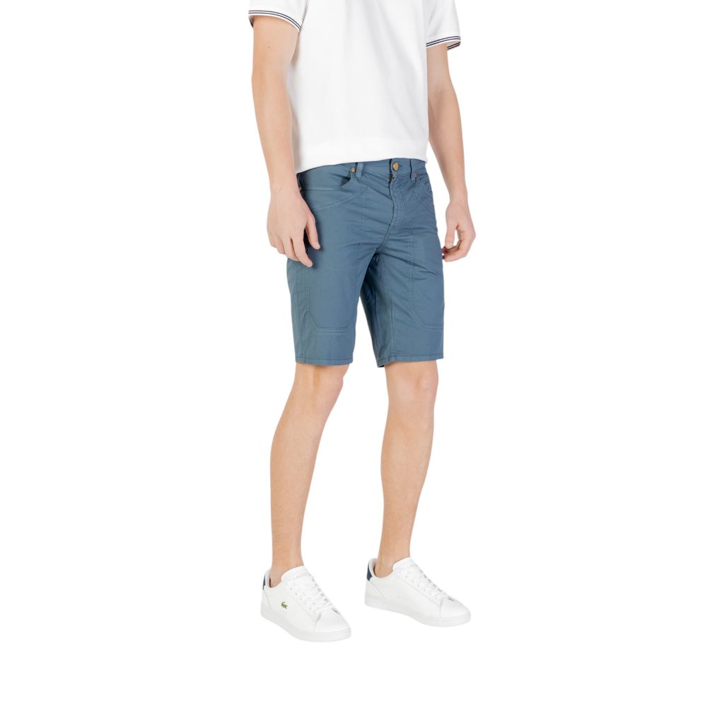 Jeckerson Blue Cotton Bermuda Shorts | Regal Royce