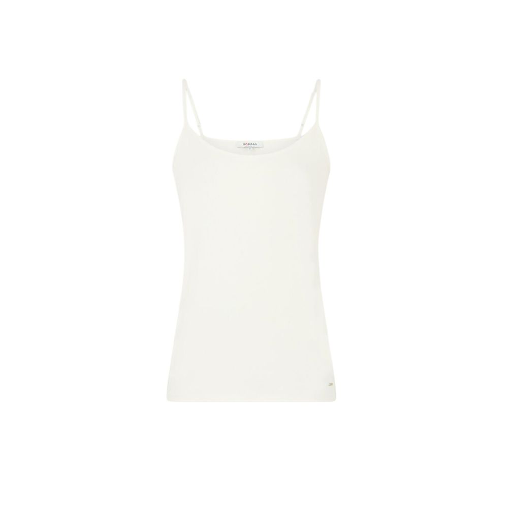 Morgan De Toi Cream Cotton Tank Tops | Regal Royce