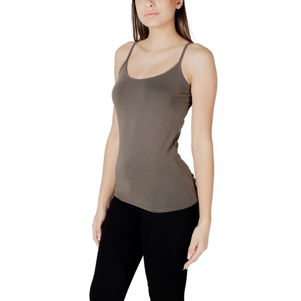 Morgan De Toi Green Cotton Tank Tops | Regal Royce
