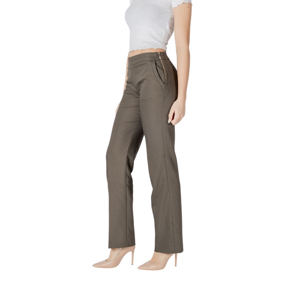 Morgan De Toi Green Cotton Casual Pants | Regal Royce
