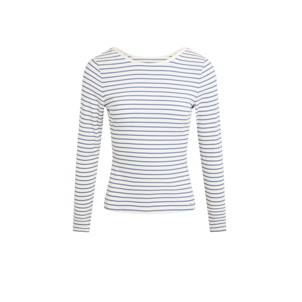Morgan De Toi White Viscose Long Sleeve T-Shirt | Regal Royce