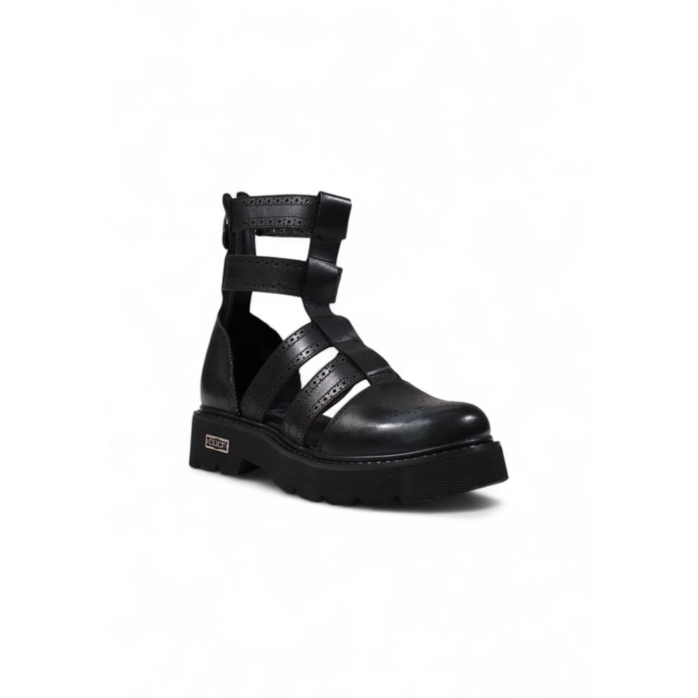 Cult Black Leather Sandals | Regal Royce