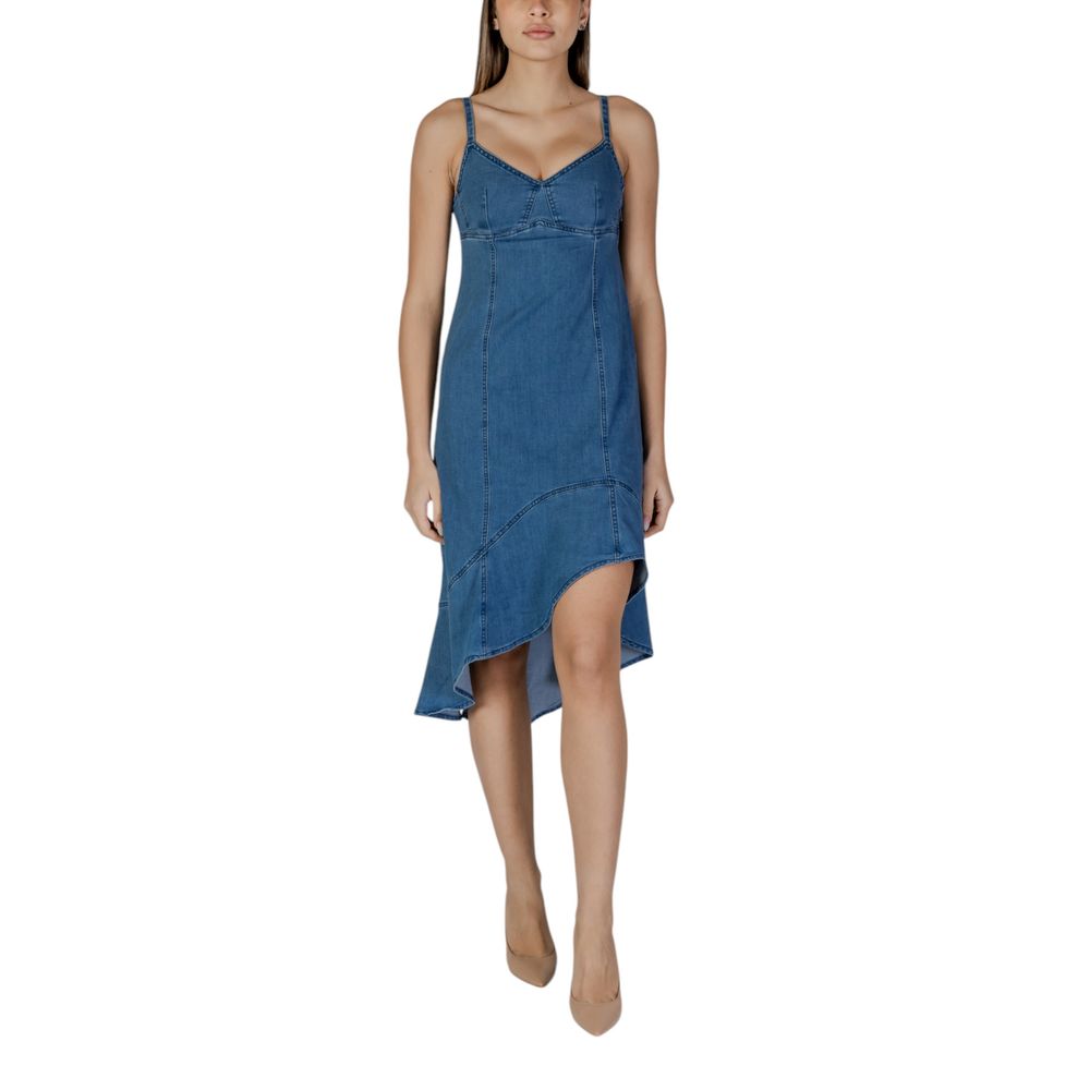 Desigual Blue Cotton Long Dress | Regal Royce