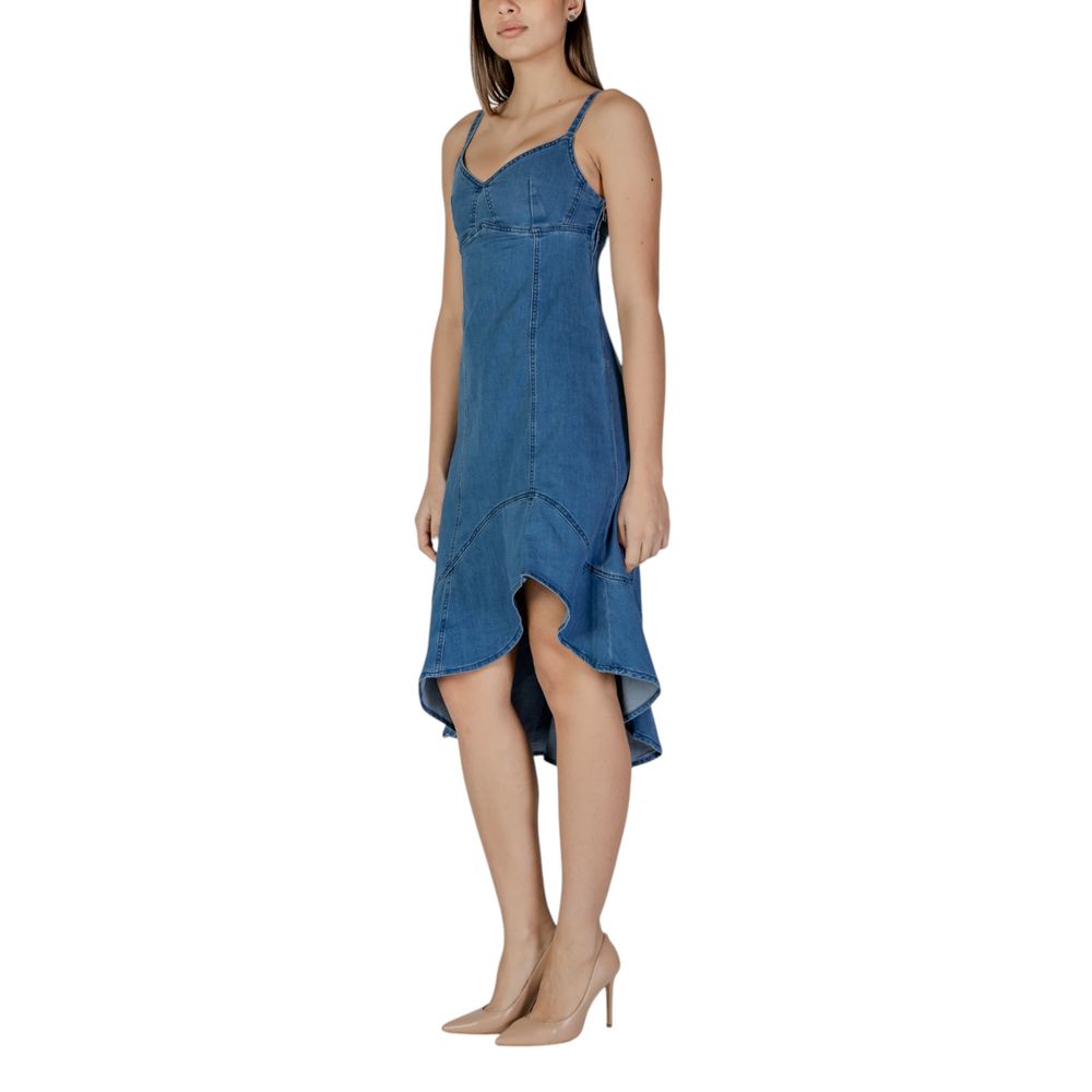 Desigual Blue Cotton Long Dress | Regal Royce
