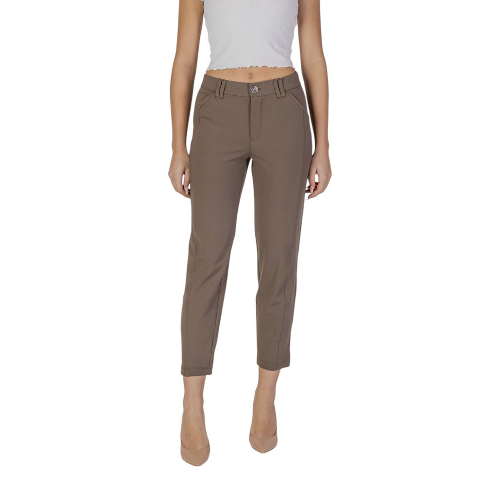 Street One Brown Polyester Pant | Regal Royce