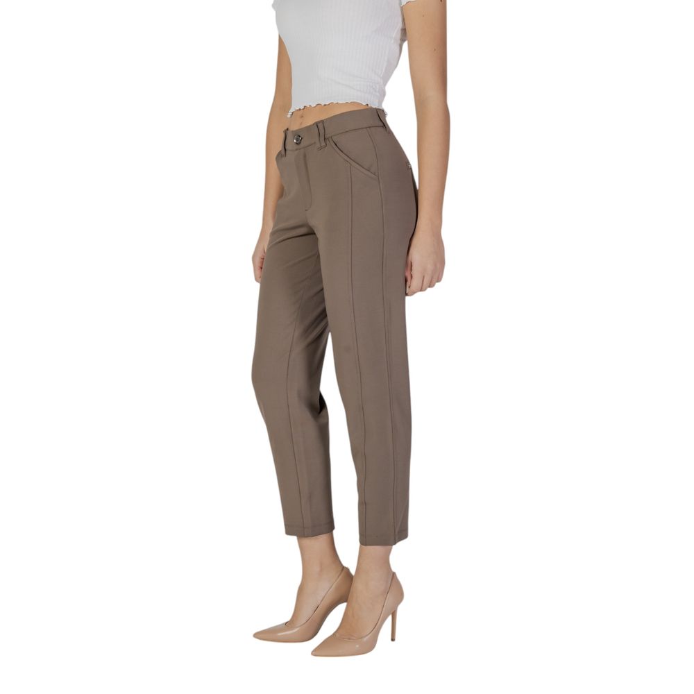 Street One Brown Polyester Pant | Regal Royce