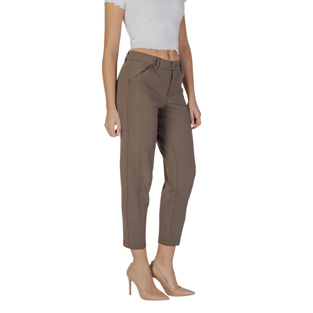 Street One Brown Polyester Pant | Regal Royce