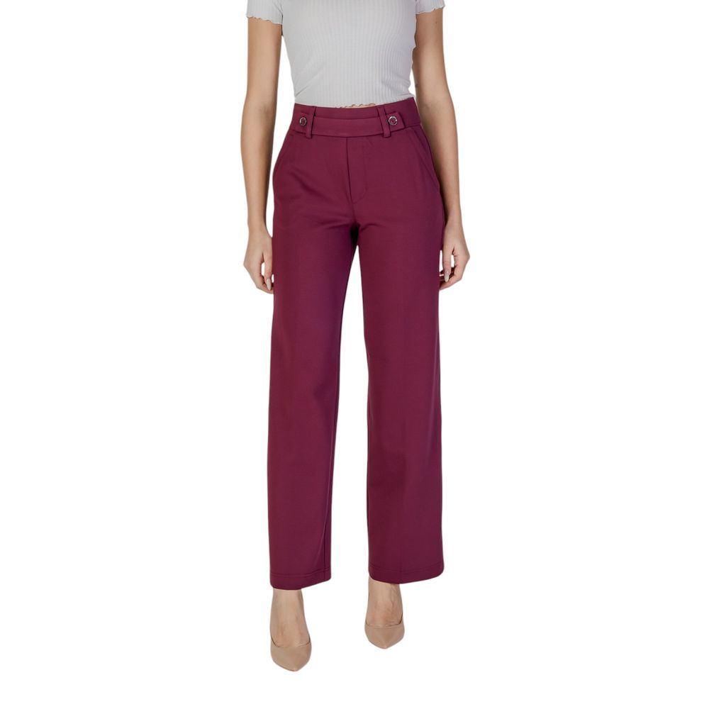 Street One Purple Viscose Casual Pants | Regal Royce