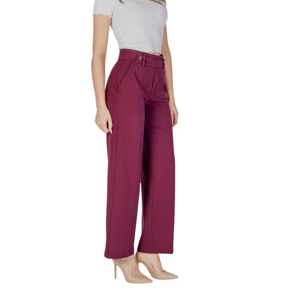 Street One Purple Viscose Casual Pants | Regal Royce