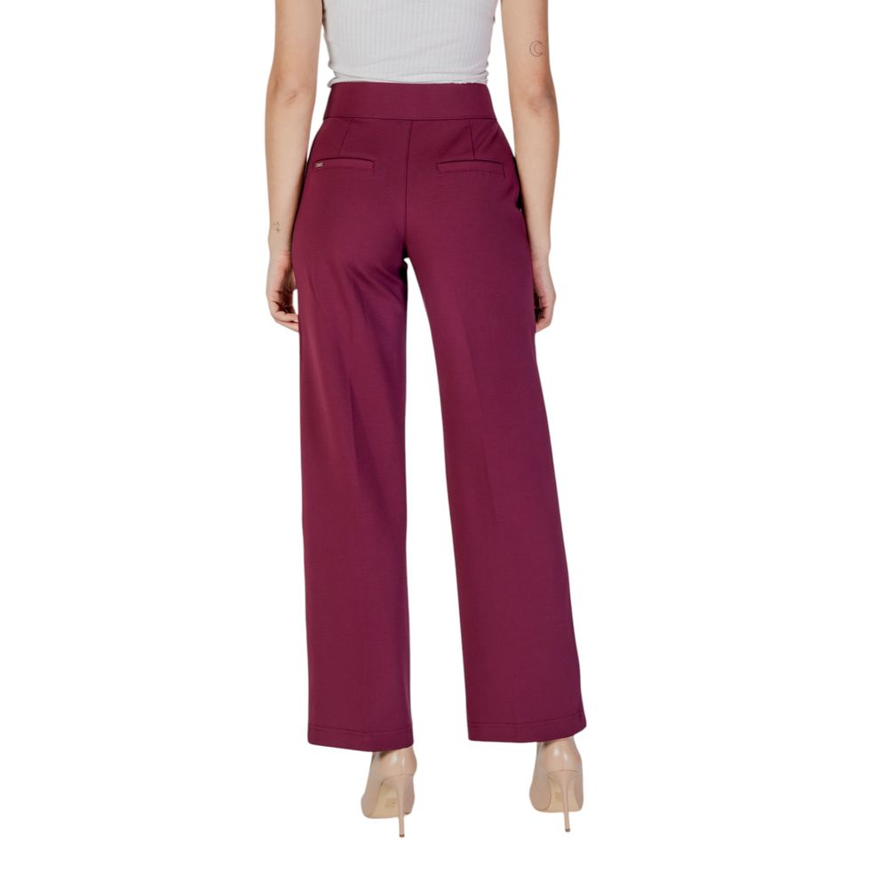 Street One Purple Viscose Casual Pants | Regal Royce