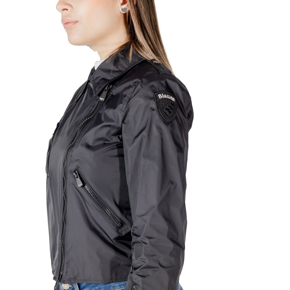 Blauer Black Polyamide Biker Jacket | Regal Royce