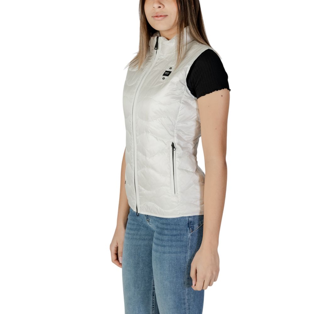 Blauer White Polyamide Sleveless Jacket | Regal Royce