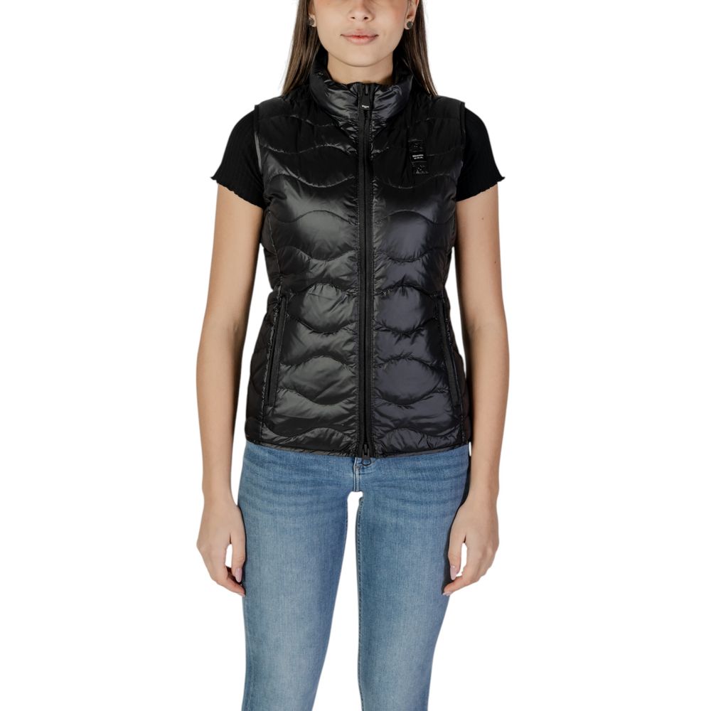 Blauer Black Polyamide Sleveless Jacket | Regal Royce