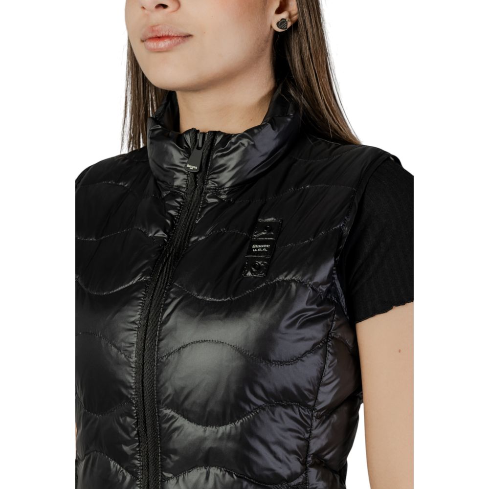 Blauer Black Polyamide Sleveless Jacket | Regal Royce