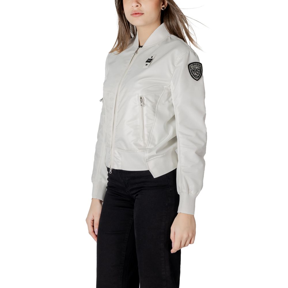 Blauer White Polyamide Bomber | Regal Royce