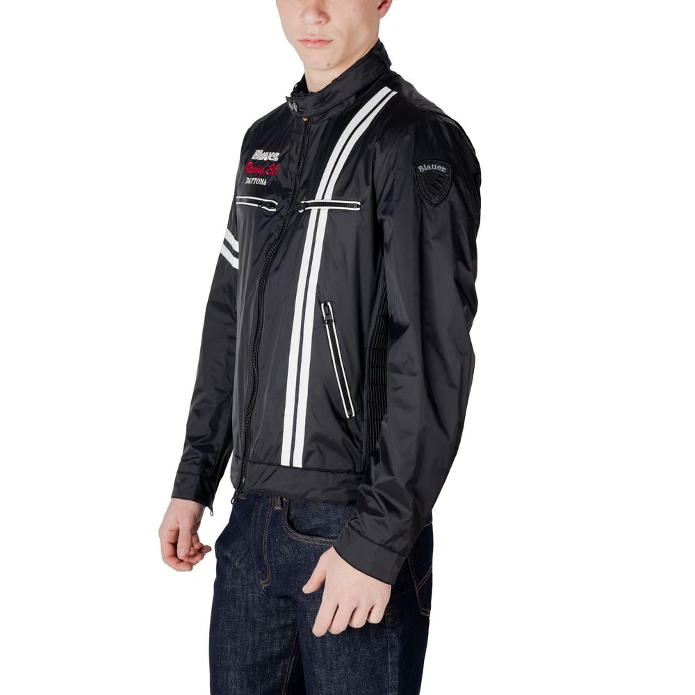 Blauer Black Polyamide Biker Jacket | Regal Royce